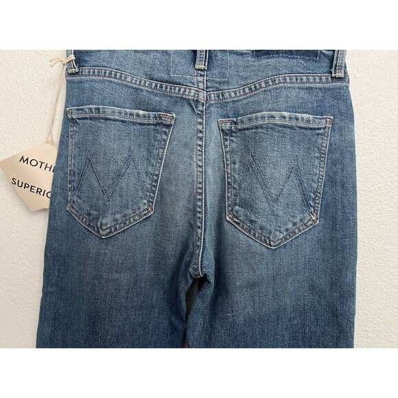 Mother Superior The Tomcat Ripped Crop Straight Leg Jeans Kneeling On Stones 25 - Picture 5 of 10